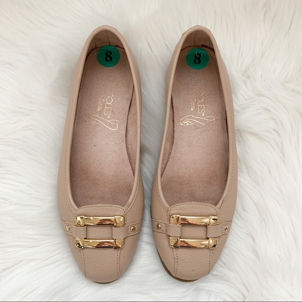 Aerosoles Gold Buckle Baller Flats